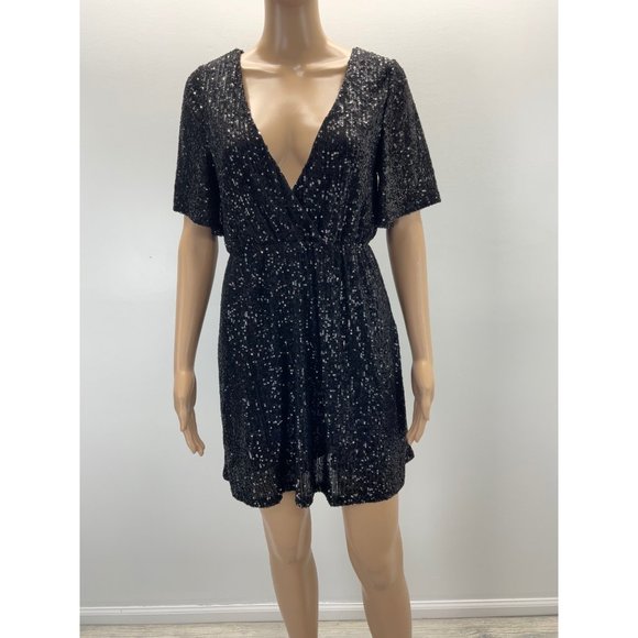 ALTARD’S STATE BLACK  SEQUIN MINI DRESS - Picture 7 of 9